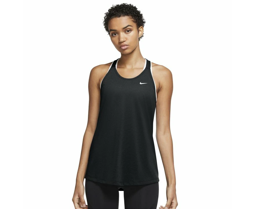 3 x Nike Womens Black/White Elastika Dry-Fit Tank Top Polyester - Black/White