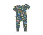 Unisex Baby & Toddler 2 x Bonds Baby 2-Way Zip Wondersuit Coverall Sage Green Cotton/Elastane - Sage Green