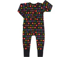Unisex Baby & Toddler 3 x Bonds Baby 2-Way Zip Wondersuit Coverall Black Get Together Cotton/Elastane - Black - Get Together