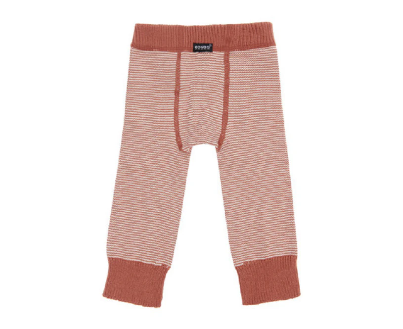 Unisex Baby & Toddler 3 x Bonds Baby Cotton Leggings Stripe Knit Crawling Crawler Cotton - Burnt Orange