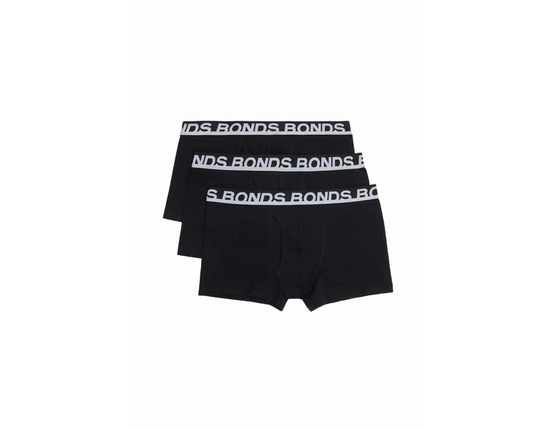 6 x Bonds Mens Everyday Trunks Underwear Black Cotton/Elastane - Black