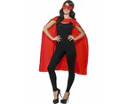 Adult Cape with Eyemask Set Red Costume Accessory Size: One Size