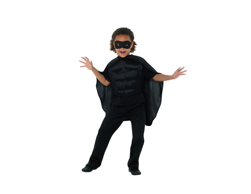 Black Superhero Child Costume Accessory Set Size: Small - Medium