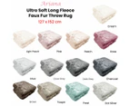 Ariana Luxury Ultra Soft Long Fleece Faux Fur Throw Rug 127 x 152 cm - Silver Dot