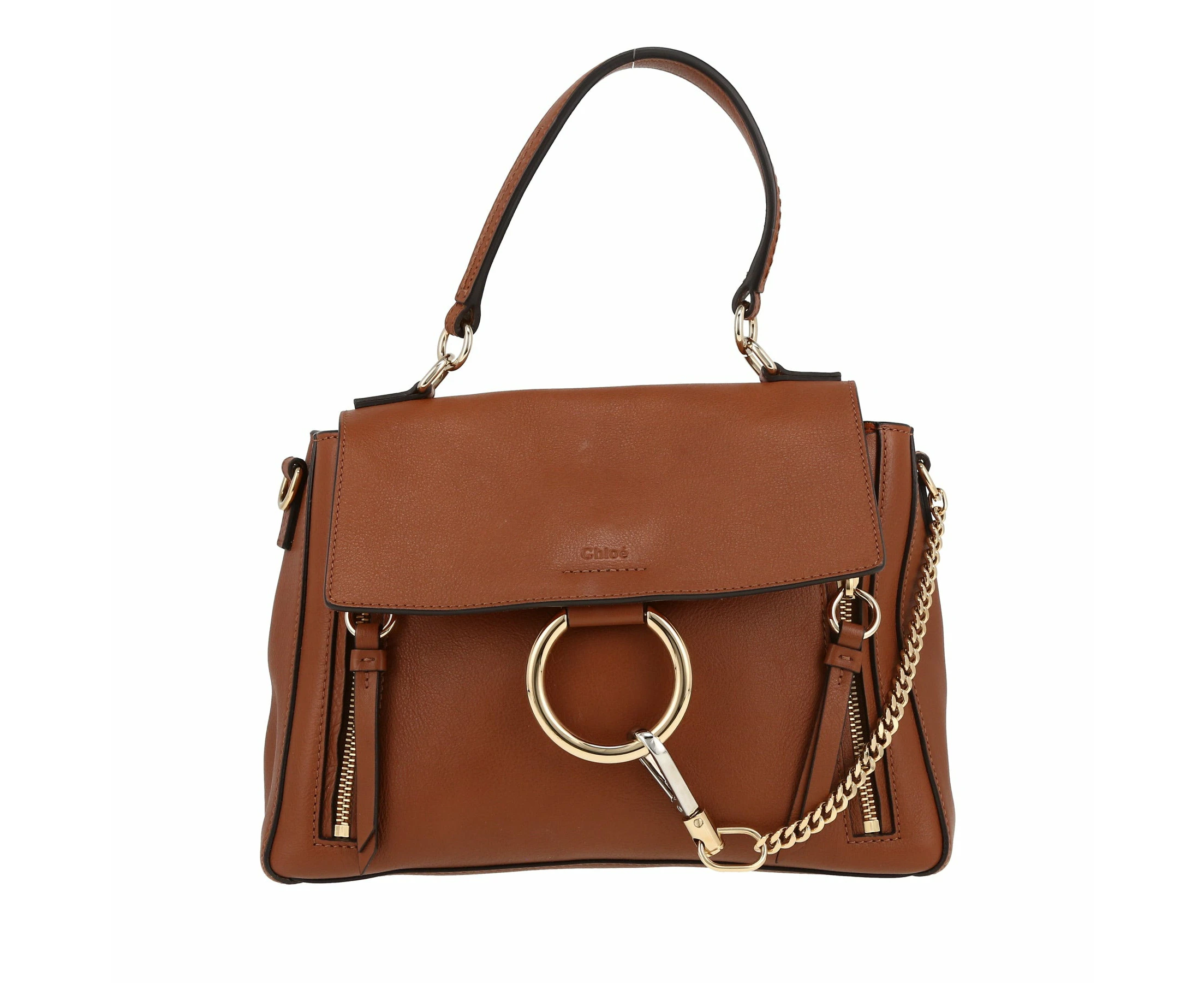 Chloe Faye Leather Shoulder Bag - Brown