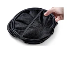 2PCS Laundry Bag Pop Up Mesh Washing Foldable Laundry Basket Bag Bin Hamper Storage-Black