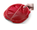 2PCS Laundry Bag Pop Up Mesh Washing Foldable Laundry Basket Bag Bin Hamper Storage-Red