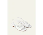 Jo Mercer Women's Monica Mid Heel Als Sandals - White