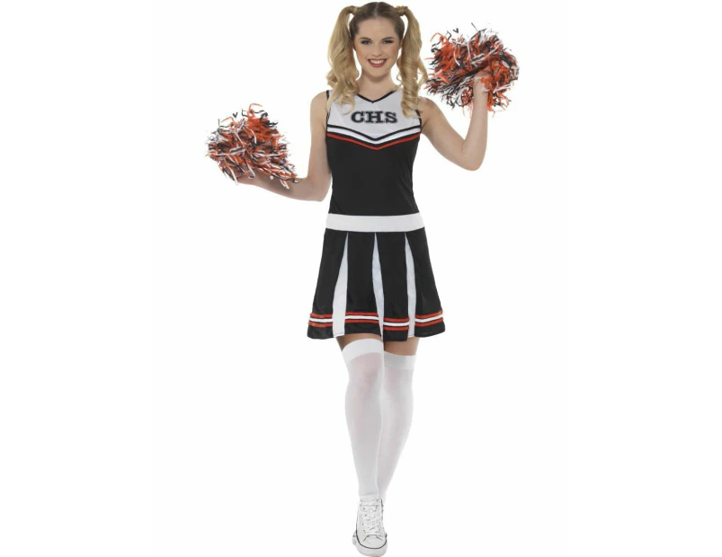 Black Cheerleader Adult Costume Size: Medium
