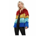 Tinsel Festival Adult Costume Jacket Rainbow Size: Large - Extra Large