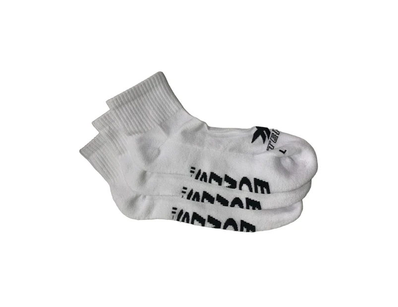 12 Pairs X Bonds Mens X-Temp Quarter Crew Socks White With Black Nylon/Polyester - White