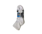 12 Pairs X Bonds Mens X-Temp Quarter Crew Socks White With Black Nylon/Polyester - White