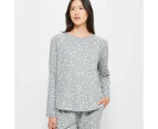 Target Long Sleeve Print Jersey Sleep Top - Grey