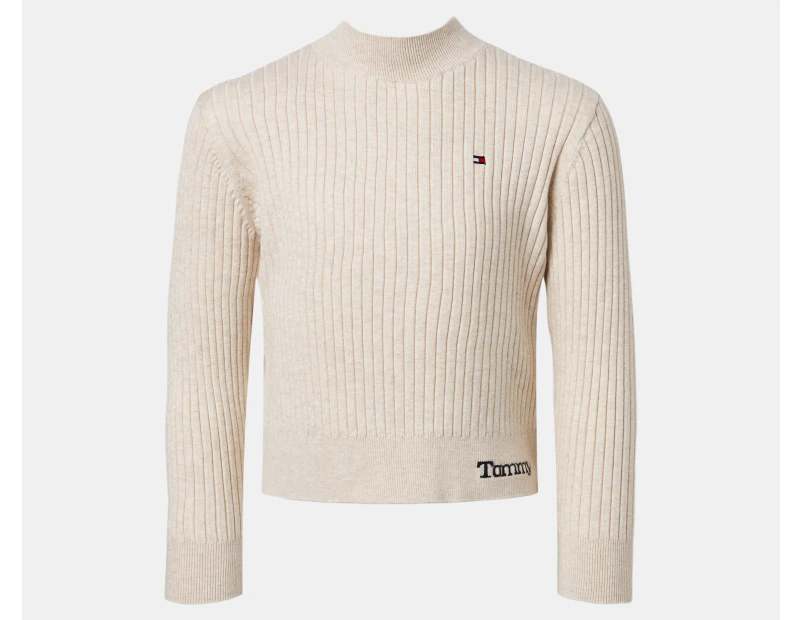 Tommy Hilfiger Girls' Comfy Rib Essential Sweater - Beige