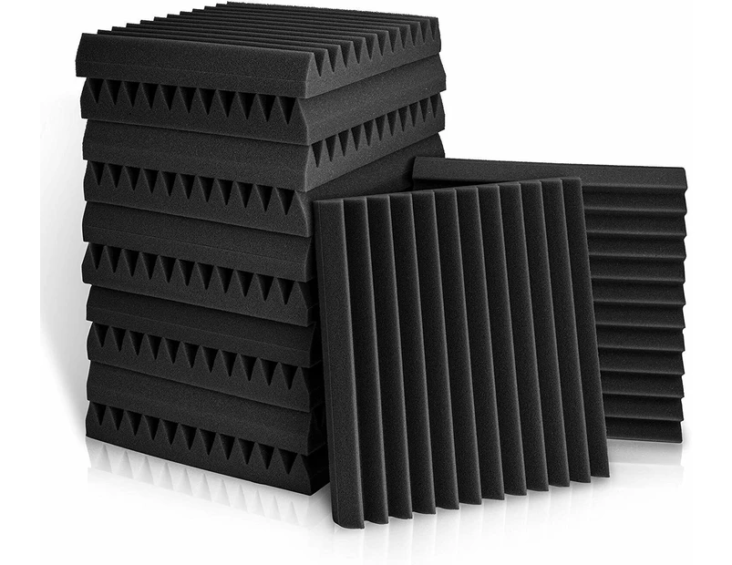 12x Sound Absorbtion Foam Studio Acoustic Proofing Panel Wedge Karaoke