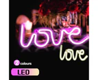 Led Neon Sign Lamp Usb/Battery Power Home Wedding Decor Love Rainbow Night Light - Pink