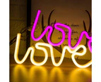 Led Neon Sign Lamp Usb/Battery Power Home Wedding Decor Love Rainbow Night Light - Pink