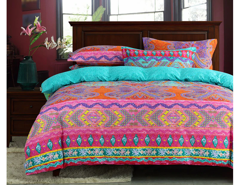 Cleverpolly Cindy Reversible Quilt Cover Set - Multi