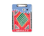 Red Green Line Mexico Totems Ancient Civilization Teeth Notepad Clipboard Folder File Backing Letter A4