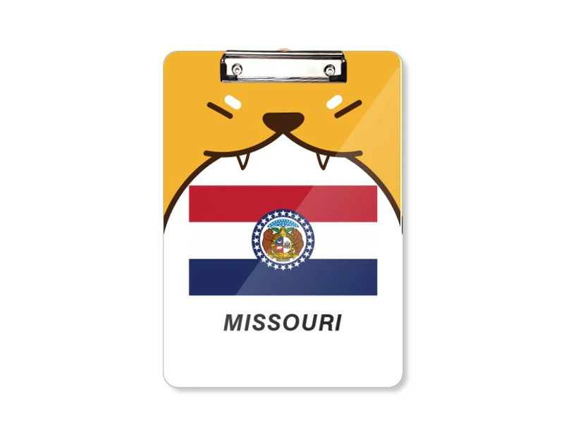 American State Flag Contour Missouri Dog Clipboard Folder File Folio Bussiness Plate A4