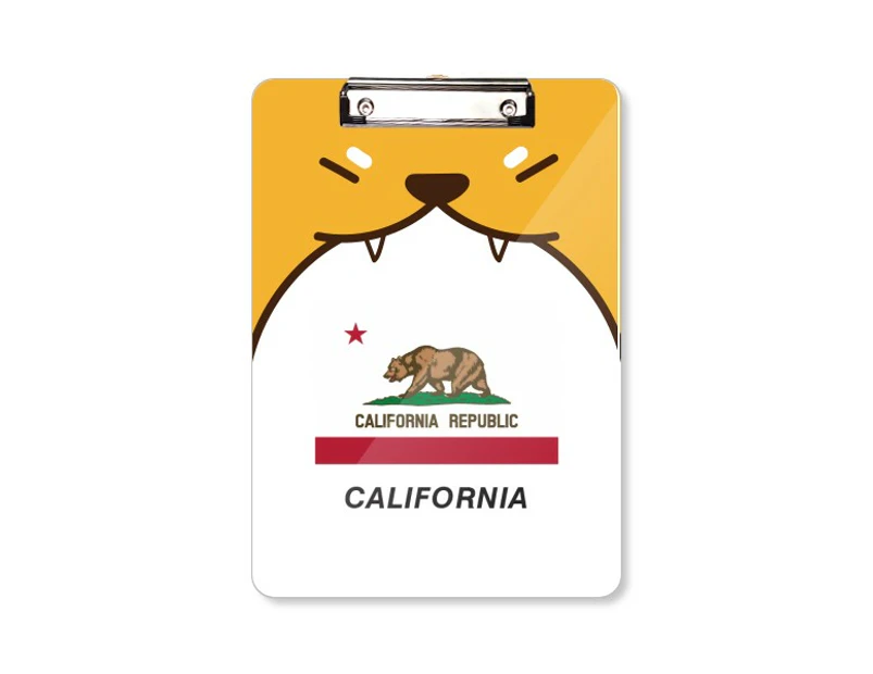 American State Flag Contour California Dog Clipboard Folder File Folio Bussiness Plate A4