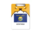 American State Flag Contour Montana Dog Clipboard Folder File Folio Bussiness Plate A4
