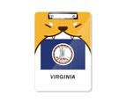American State Flag Contour Virginia Dog Clipboard Folder File Folio Bussiness Plate A4