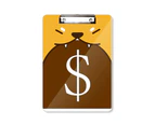 America Currency Symbol US Dollar Dog Clipboard Folder File Folio Bussiness Plate A4