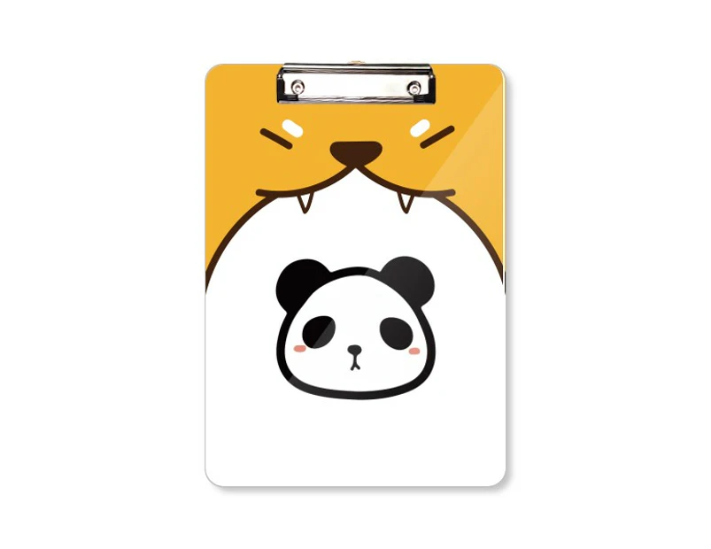Animal Panda Round Plush Lovely Cat Dog Clipboard Folder File Folio Bussiness Plate A4