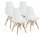 Costway 4x Wood Eames DSW Dining Chair Kitchen Side Chair Home Cafe Living