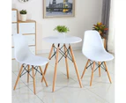 Costway 2x Retro Replica Eames DSW Dining Chair Wood Side Chair Home Cafe Living