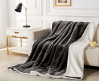 Gioia Casa Teddy Sherpa Quilt Cover Set - Charcoal