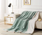Gioia Casa Teddy Sherpa Quilt Cover Set - Sage