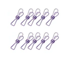 10X Spring Paperclips Metal Wire Hollow Out Clips 33mm Mini Binder Paper Clip - Purple