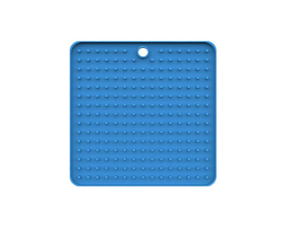 Dog Pet Lick Mat Pad Anti-Anxiety Toy Boredom Buster Treat Slow Feeder Au  Stock - Blue