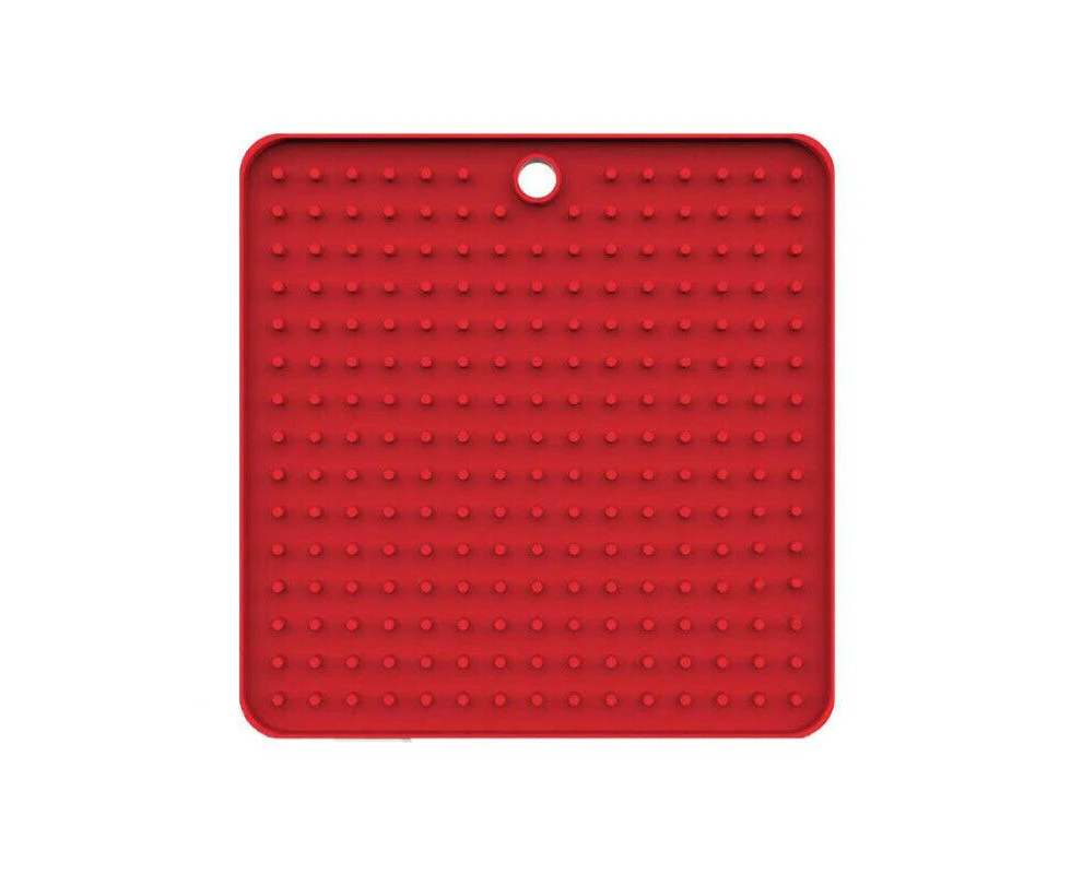 Dog Pet Lick Mat Pad Anti-Anxiety Toy Boredom Buster Treat Slow Feeder Au  Stock - Red