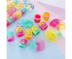 36Pcs Mini Plastic Colourful Rainbow Spring Kids Toy Party Favour Bulk 2.8*3.5Cm