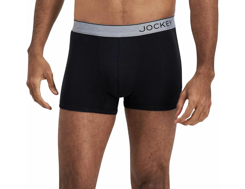 Men 5 x Jockey Super Soft Modal Trunk Underwear Black Undies - Black