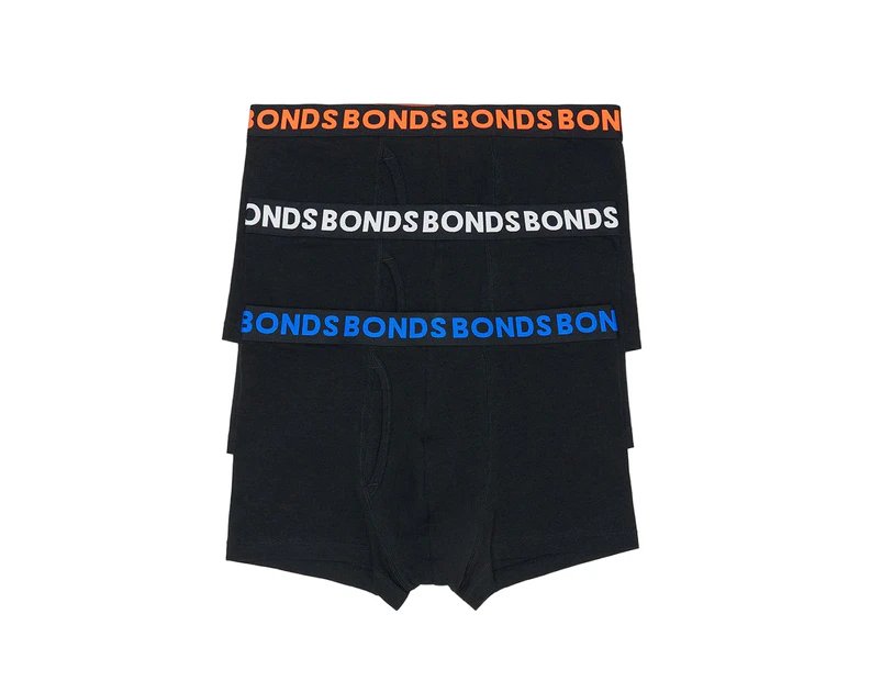9 x Bonds Mens Everyday Trunk Underwear Black Multi Undies Cotton/Elastane - Black