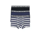 3 x Bonds Mens Everyday Trunk Underwear Black / Navy / Grey Undies Cotton/Elastane - Multi