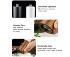 Wooden Salt and Pepper Grinder Set,Crafted of Solid  Wood with Ceramic Steel Core,Adjust for Customized Coarseness(2pack white + black)