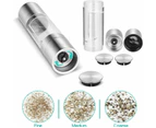 2 in 1 Salt and Pepper Grinder with Adjustable Ceramic Rotor, Stainless Steel Salt Grinders and Pepper Mill for Kitchen, Outdoor Barbecue