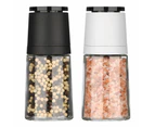 Salt and Pepper Grinder Set of Two, Salt and Pepper Shakers with Adjustable Ceramic Core& Glass Body, Salt and Pepper Mill for Spice and Barbecue