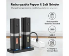 Pepper Grinder,Electric Salt and Pepper Grinder Set,Rechargeable Pepper Mill-No Battery Needed-Automatic Salt Grinder with Charging Base,Adjustable