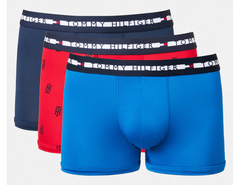 Tommy Hilfiger Men's TH Comfort+ Trunks 3-Pack - Red/Navy/Blue