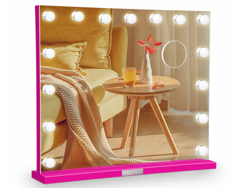 Monika Makeup Mirror 60X52cm Hollywood with Light Vanity Dimmable Wall 15 LED