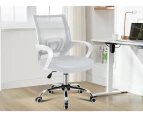 ALFORDSON Mesh Office Chair Mid Back White Grey