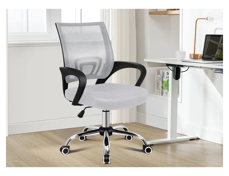 ALFORDSON Mesh Office Chair Mid Back Black Grey
