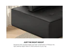 Oikiture 1PC Modular Sofa Lounge Chair Armless TOFU Back PU Leather Black