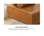 Oikiture 2PC Modular Sofa Lounge Chair Armless TOFU Back PU Leather Brown